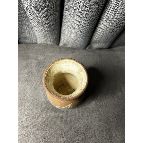 VTG Sioux Pottery Native American Vase Planter Signed 4” Indiana Pastel Colors - Picture 5 of 11